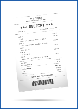 Retail business for receipts